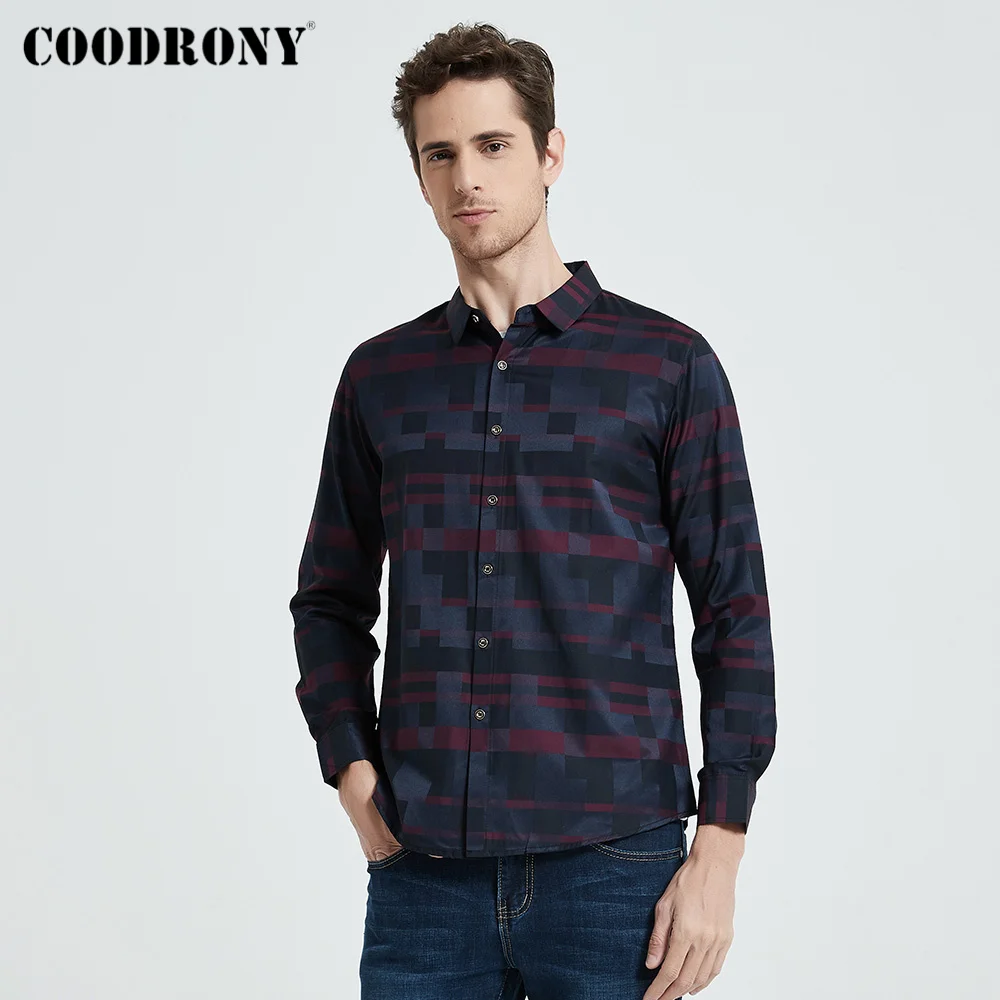 COODRONY Мужская рубашка мужская деловая Повседневная Новое поступление 2020 одежда