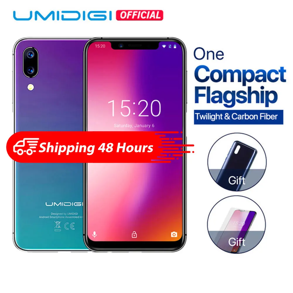 UMIDIGI One 5 9 " Андройд 8 1 мобильный телефон 4 ГБ 32 P23 восьмиядерный смартфон 12MP + 5MP