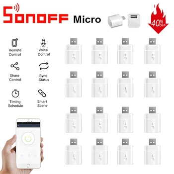 10/1Pcs SONOFF Mirco USB 5V Wireless USB Smart Adaptor Make USB Devices Smart via eWeLink APP Remote Control Alexa Google Home
10/1Pcs SONOFF Mirco USB 5V Wireless USB Smart Adaptor Make USB Devices Smart via eWeLink APP Remote Control Alexa Google Home
