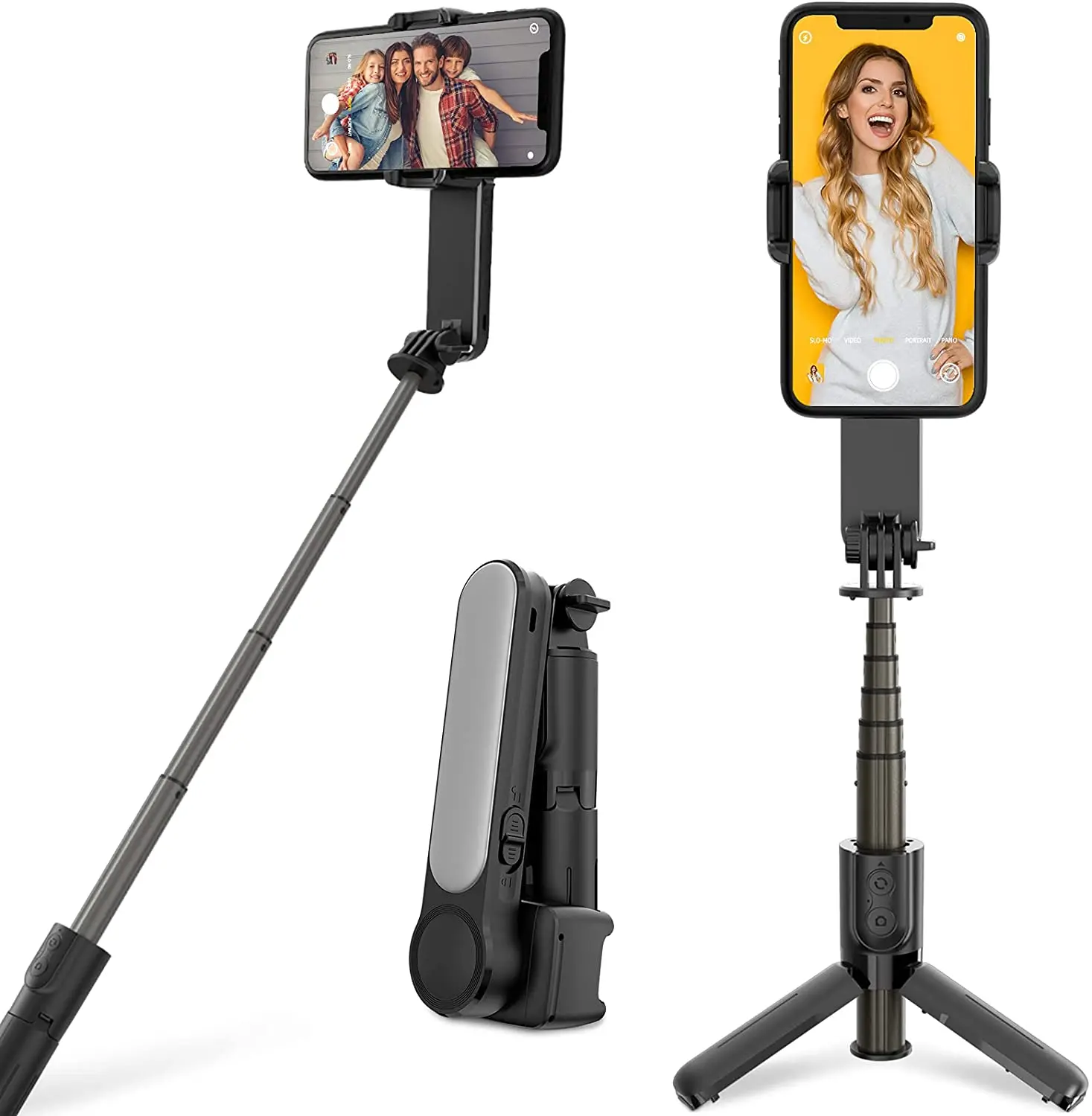 Selfie Stick Tripod Gimbal Stabilizer for Smartphone with Fill Light Wireless Remote Control 360° Rotation Auto Balance
Selfie Stick Tripod Gimbal Stabilizer for Smartphone with Fill Light Wireless Remote Control 360° Rotation Auto Balance