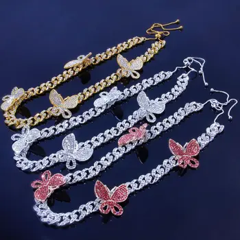 12mm Cuban Chain Butterfly Necklaces For Women Iced Out Zircon Crystal Choker Steampunk Jewelry Collares
12mm Cuban Chain Butterfly Necklaces For Women Iced Out Zircon Crystal Choker Steampunk Jewelry Collares