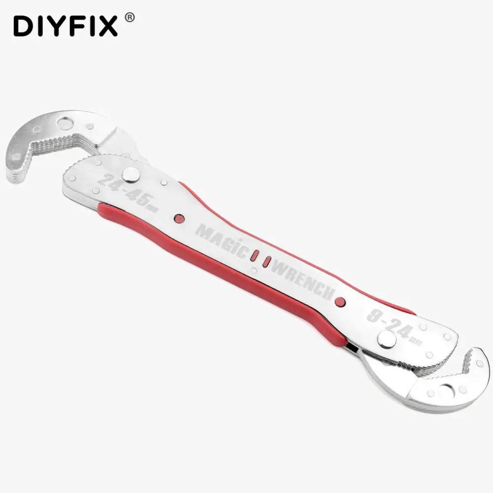 

Universal Adjustable Magic Wrench Multi-function Purpose Torque Ratchet Spanner Pipe Quick Snap Grip Home Hand Tool 9-45mm