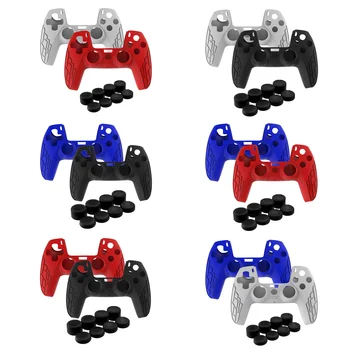 Bevigac 2PCS Anti-Slip Soft Silicone Case Cover Sleeve Protector with 8PCS Joystick Caps for Sony PlayStation 5 PS5 Controller
Bevigac 2PCS Anti-Slip Soft Silicone Case Cover Sleeve Protector with 8PCS Joystick Caps for Sony PlayStation 5 PS5 Controller