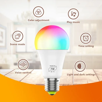 Dimmable 15W B22 E27 WiFi Smart Light Bulb LED Lamp App Operate Alexa Google Assistant Control Wake up Smart Lamp Night Light
Dimmable 15W B22 E27 WiFi Smart Light Bulb LED Lamp App Operate Alexa Google Assistant Control Wake up Smart Lamp Night Light