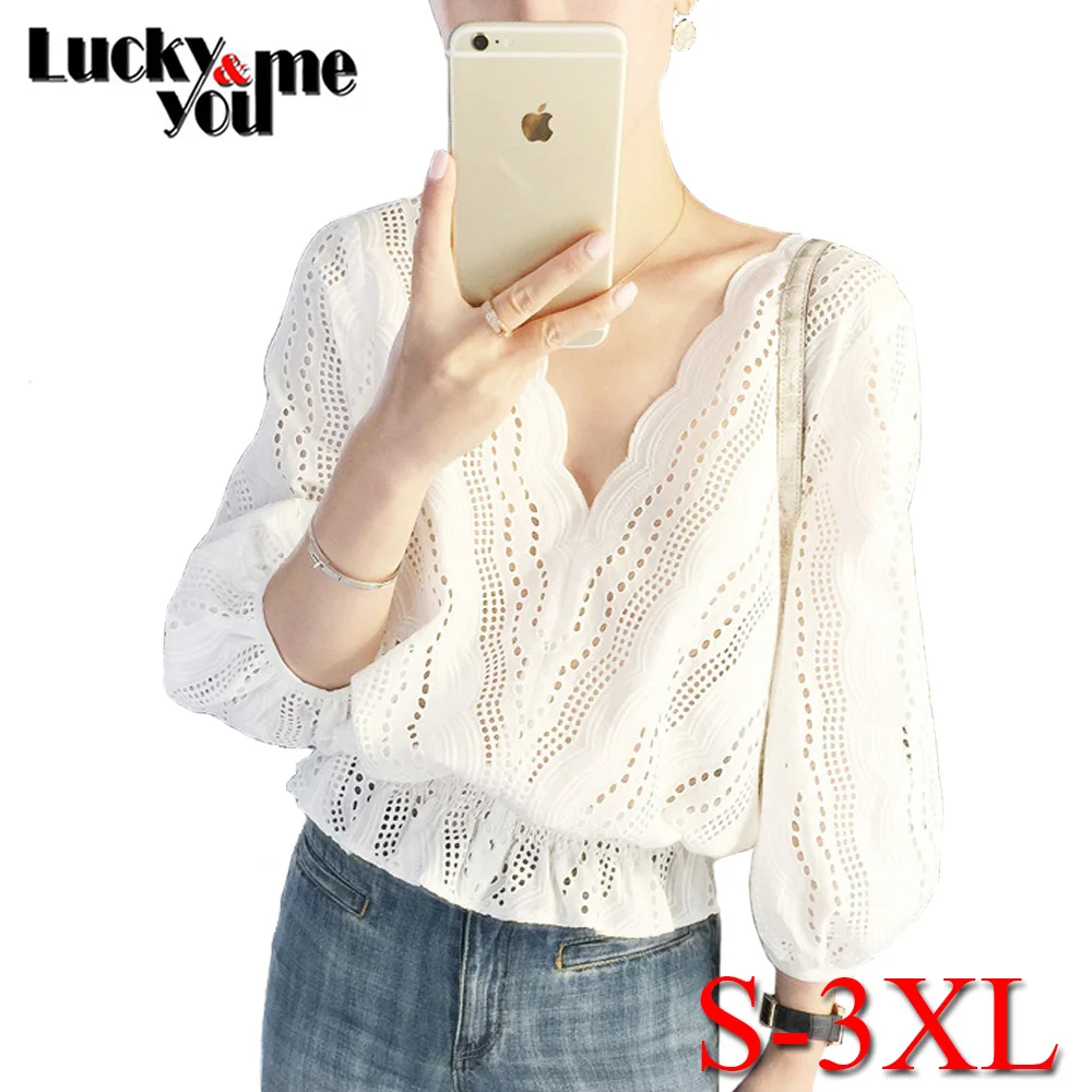 New Arrive 2020 Womens Spring Summer Elegant Fashion Big Size Loose White Lace V-Neck Pullover Tops Girls Tunic Lace Blouses Top
New Arrive 2020 Womens Spring Summer Elegant Fashion Big Size Loose White Lace V-Neck Pullover Tops Girls Tunic Lace Blouses Top