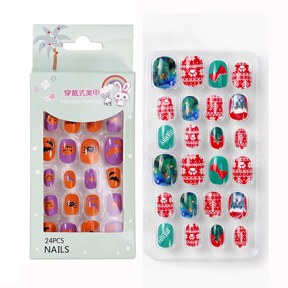 24Pcs Children Candy False Nail Tips Cartoon Full Cover ABS Detachable Fake Nail DIY Manicure Tips Nails Decor Accessories
24Pcs Children Candy False Nail Tips Cartoon Full Cover ABS Detachable Fake Nail DIY Manicure Tips Nails Decor Accessories