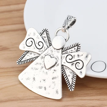 2 Pieces Large Hammered Angel Charms Pendants for Necklace Jewellery Making Findings 71x62mm
2 Pieces Large Hammered Angel Charms Pendants for Necklace Jewellery Making Findings 71x62mm