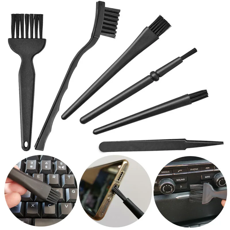 6 in 1 Black Keyboard Cleaning Brush Kit Small Computer Dust Brush Cleaner Anti-static For Laptop USB Household Cleaning Tool
6 in 1 Black Keyboard Cleaning Brush Kit Small Computer Dust Brush Cleaner Anti-static For Laptop USB Household Cleaning Tool