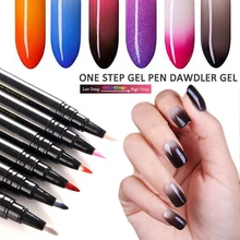 3 em 1 uma etapa unha gel polonês unha escova caneta não precisa base casaco superior led uv lâmpada gel laca ferramenta da arte do prego(China)