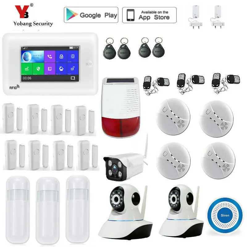 APP Control 4.3 Inch Touch Screen Wifi GSM RFID Wireless Home Security Alarm System Outdoor IP Camera Smoke Fire Alarm Sensor
APP Control 4.3 Inch Touch Screen Wifi GSM RFID Wireless Home Security Alarm System Outdoor IP Camera Smoke Fire Alarm Sensor