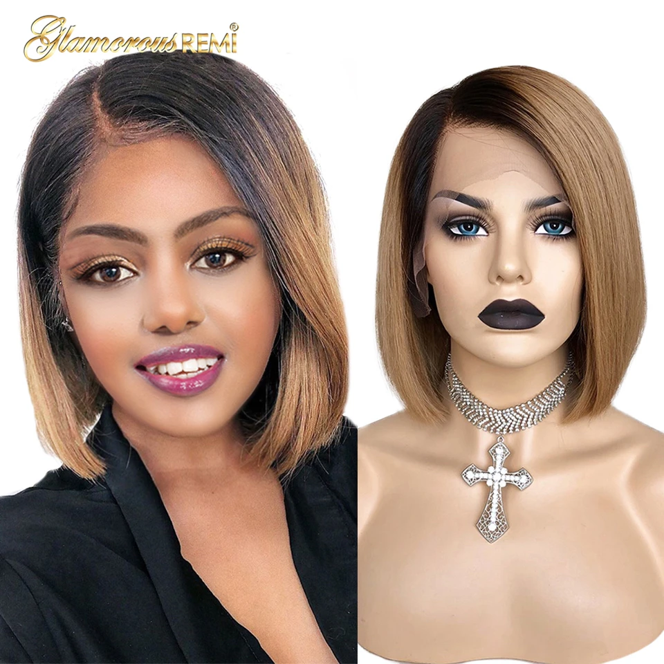 13x4 Lace Short Bob Wigs Peruvian 100% Remy Hair Ombre T1b 27 Brown Color Lace Front Human Hair Wigs Pre-Plucked Bleached Knots
13x4 Lace Short Bob Wigs Peruvian 100% Remy Hair Ombre T1b 27 Brown Color Lace Front Human Hair Wigs Pre-Plucked Bleached Knots