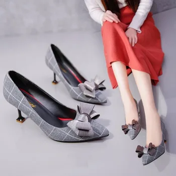 Ladies Shoes Woman Pumps 2020 Autumn Spring New Plaid Slip on Shallow Bow Knot Thin High Heels Pointed Toe Work Women Shoes
Ladies Shoes Woman Pumps 2020 Autumn Spring New Plaid Slip on Shallow Bow Knot Thin High Heels Pointed Toe Work Women Shoes