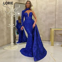 LORIE Luxury Sequined Evening Dresses Mermaid Royal Blue With Removable Train One Sleeve Formal Prom Gows Long Sleeve Party Gown
LORIE Luxury Sequined Evening Dresses Mermaid Royal Blue With Removable Train One Sleeve Formal Prom Gows Long Sleeve Party Gown