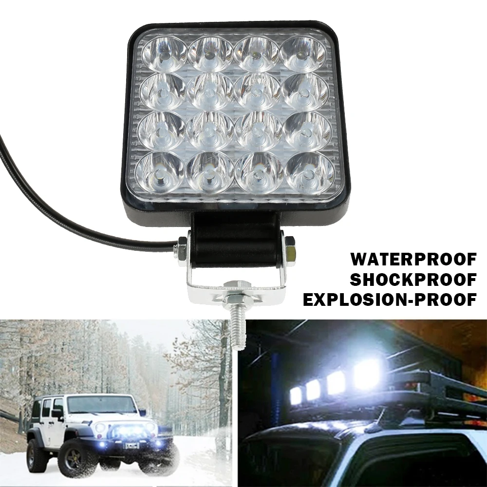 2Pcs 16 LED Work Light Flood Beam Bar IP67 6500K Flood Spot Lights Car SUV ATV Truck Off-Road Driving Fog Lamps
2Pcs 16 LED Work Light Flood Beam Bar IP67 6500K Flood Spot Lights Car SUV ATV Truck Off-Road Driving Fog Lamps