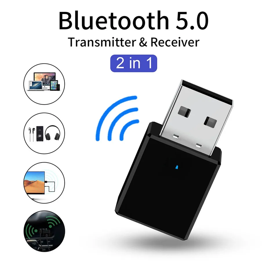 Фото Bluetooth 5 0 приемник передатчик 2 в 1 RX TX USB автомобильный комплект стерео музыка 3 мм AUX