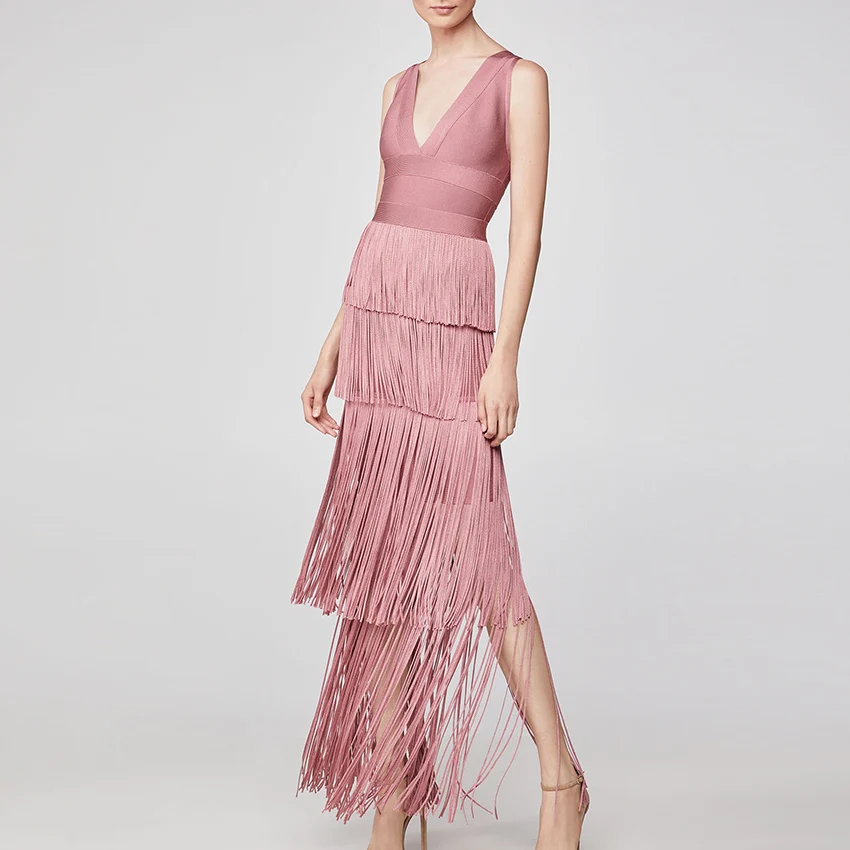 2019 Wholesale Cheap Lady Sleeveless Long V Neck Plunge Sexy Pink Black Premium HL Evening Gowns Party Tassel Bandage Maxi Dress
2019 Wholesale Cheap Lady Sleeveless Long V Neck Plunge Sexy Pink Black Premium HL Evening Gowns Party Tassel Bandage Maxi Dress