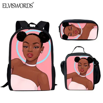 ELVISWORDS Fashion Black African Girls 3PCS Schoolbag Set Primary Student Back to School Backpack Kids Shoulder Book bag mochila
ELVISWORDS Fashion Black African Girls 3PCS Schoolbag Set Primary Student Back to School Backpack Kids Shoulder Book bag mochila