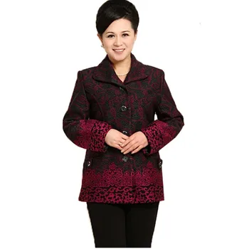 Fashion Women Woolen Jacket Middle-aged Ladies Turn down collar Slim Short Coat Single-breasted Spring Autumn Grandma Print Tops
Fashion Women Woolen Jacket Middle-aged Ladies Turn down collar Slim Short Coat Single-breasted Spring Autumn Grandma Print Tops