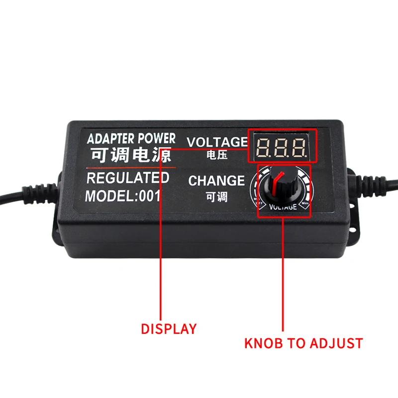 Digital Display Power Supply Adapter AC TO DC 100V-240V range 3V-9V-12V-24V Adjustable Voltage UK US Type Plug
Digital Display Power Supply Adapter AC TO DC 100V-240V range 3V-9V-12V-24V Adjustable Voltage UK US Type Plug