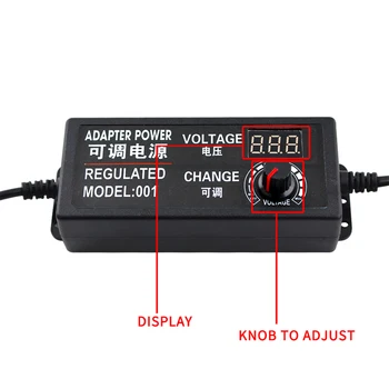 Digital Display Power Supply Adapter AC TO DC 100V-240V range 3V-9V-12V-24V Adjustable Voltage UK US Type Plug
Digital Display Power Supply Adapter AC TO DC 100V-240V range 3V-9V-12V-24V Adjustable Voltage UK US Type Plug