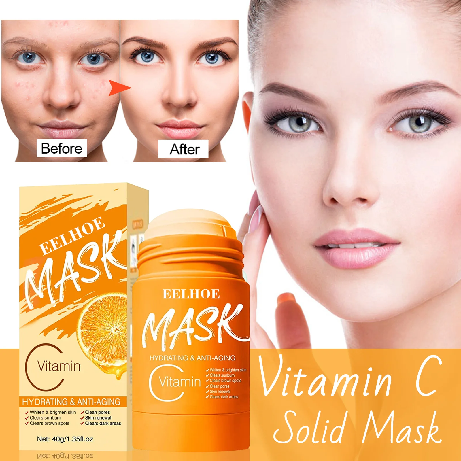 EELHOE Vitamin C Charcoal Mask Pore Cleansing Mud Deep Cleansing Detox Mask Pore Cleansing Clay Grey Solid Mask Whitening Stick
EELHOE Vitamin C Charcoal Mask Pore Cleansing Mud Deep Cleansing Detox Mask Pore Cleansing Clay Grey Solid Mask Whitening Stick