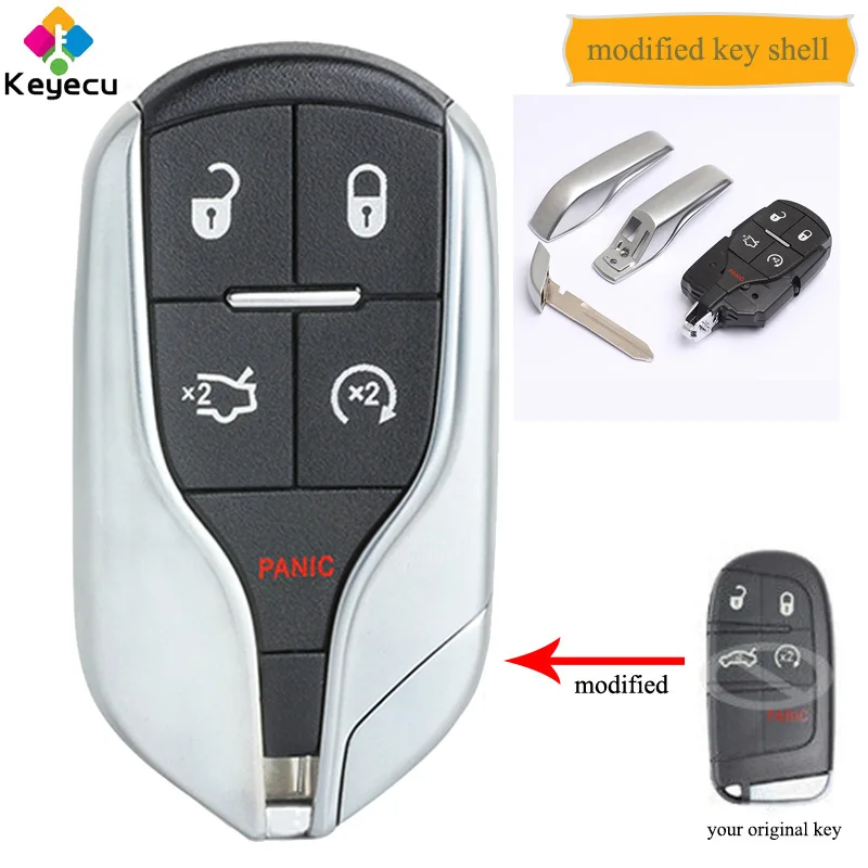 KEYECU Modified Smart Remote Control Car Key Shell Case With 5 Buttons - FOB for Chrysler/ Jeep/ Dodge 2011-2018, M3N-40821302
KEYECU Modified Smart Remote Control Car Key Shell Case With 5 Buttons - FOB for Chrysler/ Jeep/ Dodge 2011-2018, M3N-40821302
