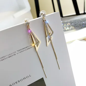 S925 Silver Needle New Style a Normcore Style Metal Geometry Triangular Long Tassel Earring Female Elegant Ear Stud Female
S925 Silver Needle New Style a Normcore Style Metal Geometry Triangular Long Tassel Earring Female Elegant Ear Stud Female