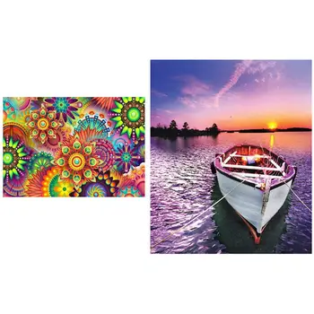 2 Set 5D Diy Diamond Painting Round Diamond Home Decor Gift - Setting Sun Ship & Flower
2 Set 5D Diy Diamond Painting Round Diamond Home Decor Gift - Setting Sun Ship & Flower