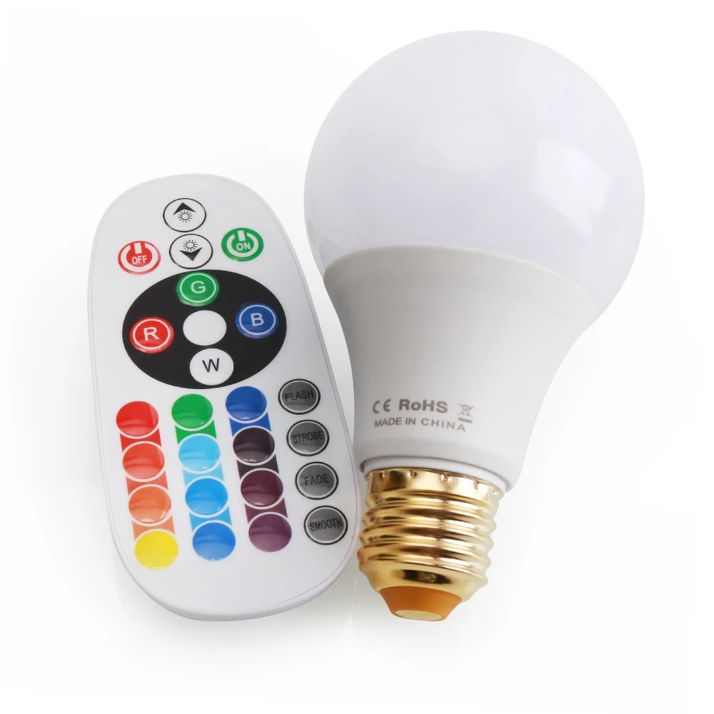 10W E27 LED RGB LED Light Bulb with IR Remote Control Pop Lamp Color Changing AC 85-265V 16 colors changing LED Bulbs Tubes
10W E27 LED RGB LED Light Bulb with IR Remote Control Pop Lamp Color Changing AC 85-265V 16 colors changing LED Bulbs Tubes