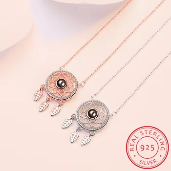 925 Silver Necklace Women Jewelry Romantic 100 Languages I Love You Projection Dreamcatcher Pendant Lady Engagement Accessories
925 Silver Necklace Women Jewelry Romantic 100 Languages I Love You Projection Dreamcatcher Pendant Lady Engagement Accessories