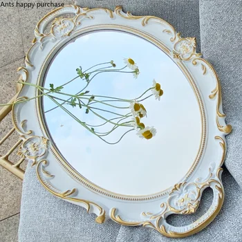 European Style White Mirror Tray Retro Oval Square Storage Tray Decoration Shooting Props Home Jewelry Cosmetic Organize Disk 
European Style White Mirror Tray Retro Oval Square Storage Tray Decoration Shooting Props Home Jewelry Cosmetic Organize Disk