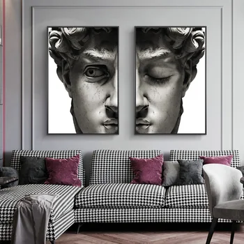 David Sculpture Abstract Canvas Paintings on the Wall Art Posters and Prints Portrait of David Face Art Pictures Home Wall Decor
David Sculpture Abstract Canvas Paintings on the Wall Art Posters and Prints Portrait of David Face Art Pictures Home Wall Decor