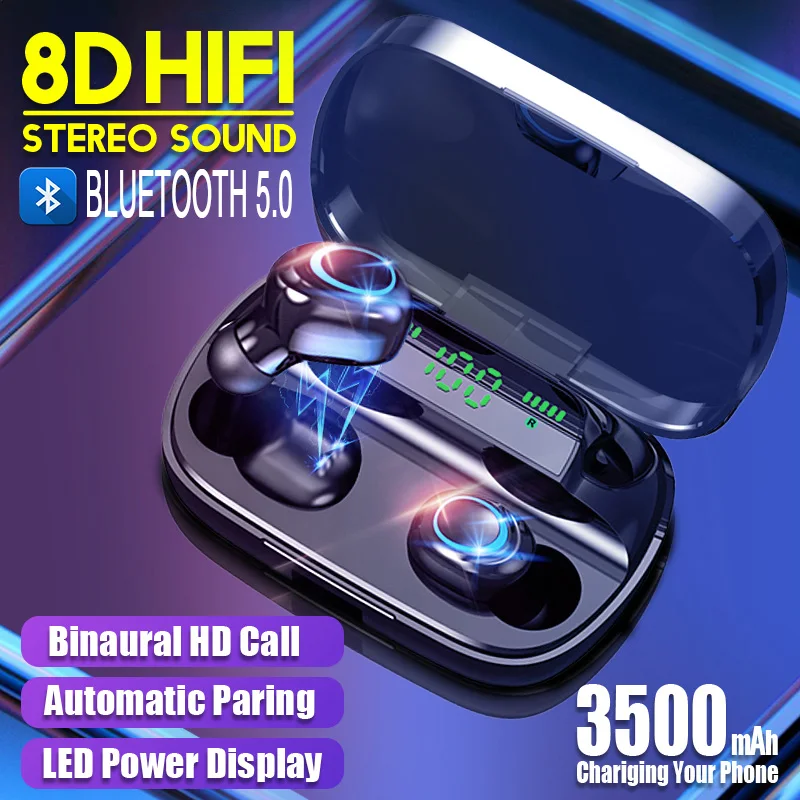 Wireless Earphones Buletooth 5.0 HiFi 8D Stereo Sound Touch control Headset Waterproof Sport Tws Buletooth Earphone Headphones
Wireless Earphones Buletooth 5.0 HiFi 8D Stereo Sound Touch control Headset Waterproof Sport Tws Buletooth Earphone Headphones