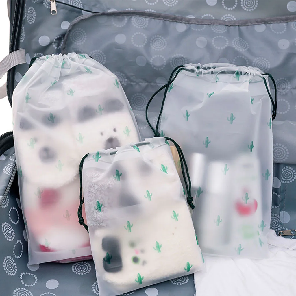 Transparent Matte EVA Waterproof cactus Pattern Travel Storage Bag Drawstring bag buckle Clothing Pocket Dust-proof #40
Transparent Matte EVA Waterproof cactus Pattern Travel Storage Bag Drawstring bag buckle Clothing Pocket Dust-proof #40