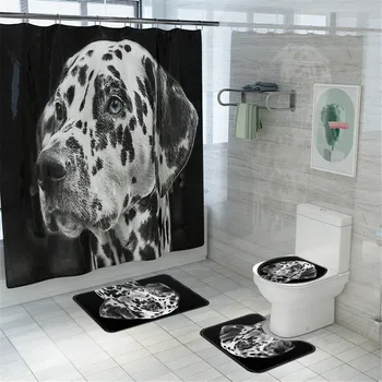 4 Pcs/Set Animals Dog Shower Curtain Bath Rug Set Toilet Cover Bath Mat Set Bathroom Accessories Curtains
4 Pcs/Set Animals Dog Shower Curtain Bath Rug Set Toilet Cover Bath Mat Set Bathroom Accessories Curtains