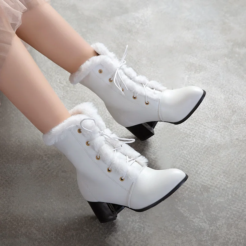 New Winter Boots Women Outdoor Lace up Keep Warm Fur Boots Waterproof Women's Snow Boots Thick Medium Heel Short Boot White Shoe
New Winter Boots Women Outdoor Lace up Keep Warm Fur Boots Waterproof Women's Snow Boots Thick Medium Heel Short Boot White Shoe
