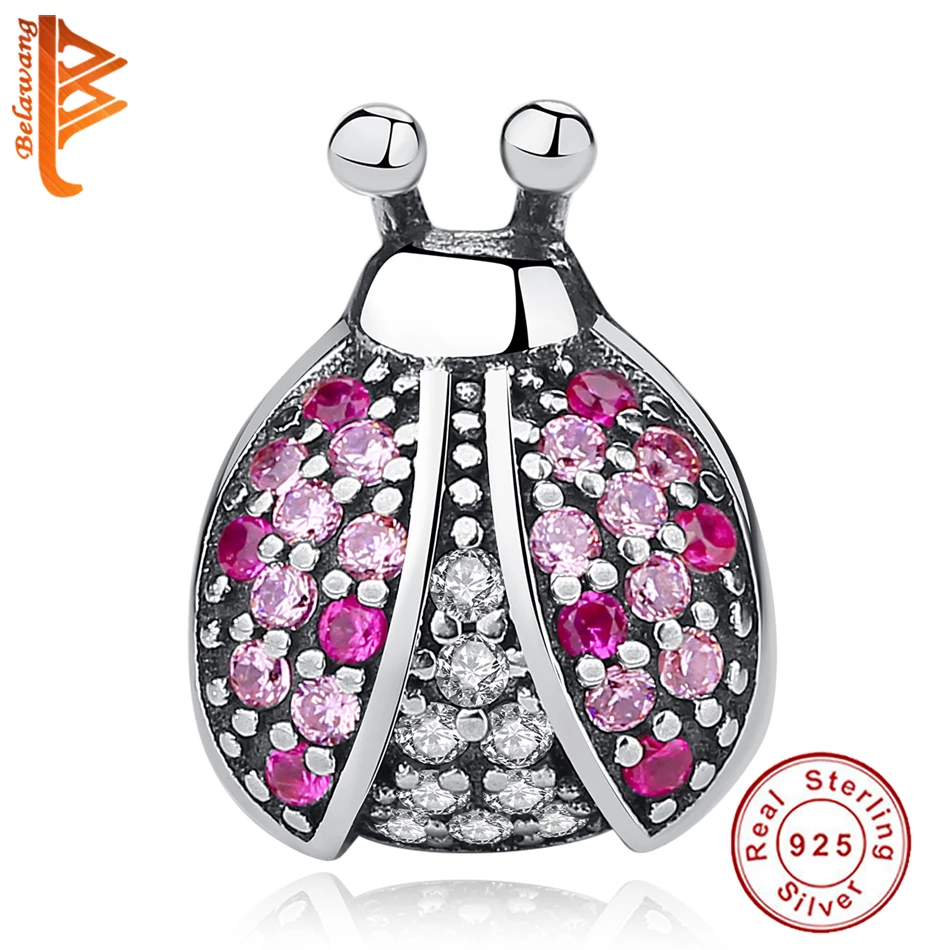 925 Sterling Silver Ladybird Bead Pink Clear CZ Insect Ladybug Charm Fit Original Pandora Bracelet Necklace DIY Jewelry Making
925 Sterling Silver Ladybird Bead Pink Clear CZ Insect Ladybug Charm Fit Original Pandora Bracelet Necklace DIY Jewelry Making
