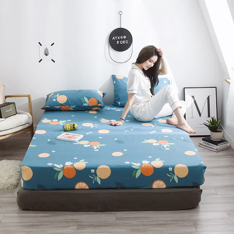 Fashion Fruit Printed Fitted Sheet 1pc Blue Bed Sheet Four Corners with Elastic Band 100% Cotton Fabric Mattress Protector Cover
Fashion Fruit Printed Fitted Sheet 1pc Blue Bed Sheet Four Corners with Elastic Band 100% Cotton Fabric Mattress Protector Cover