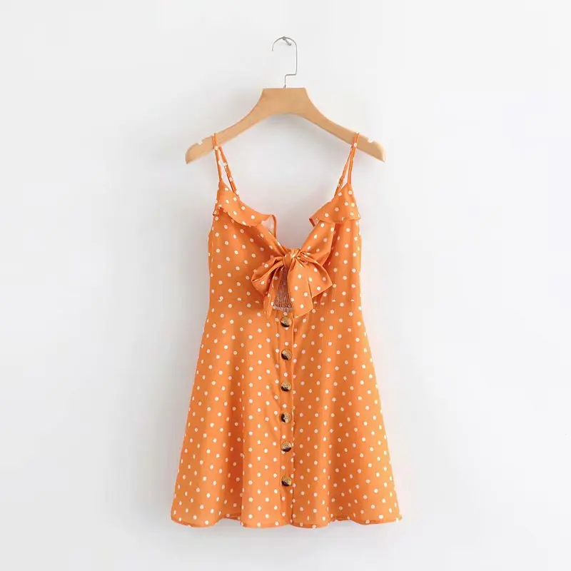 Europe And America 2019 Spring New Style Slim Fit Polka Dot V-neck Bow Bandage Cloth Buckle Hollow out Strapped Dress
Europe And America 2019 Spring New Style Slim Fit Polka Dot V-neck Bow Bandage Cloth Buckle Hollow out Strapped Dress