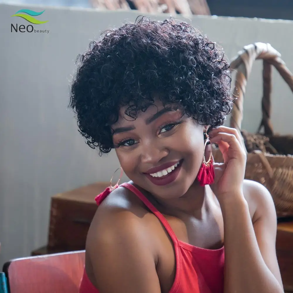 Pixie Cut Wig Human Hair Wigs No Lace Short Afro Curly Peruvian 150% Density Human Hair Wig for Natural Black With Free shipping
Pixie Cut Wig Human Hair Wigs No Lace Short Afro Curly Peruvian 150% Density Human Hair Wig for Natural Black With Free shipping