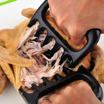 2 PCs/Set New Bear Claws Barbecue Fork Tongs Pull Meat Shred Pork Clamp Roasting Fork Black BBQ Set Barbecue Tool