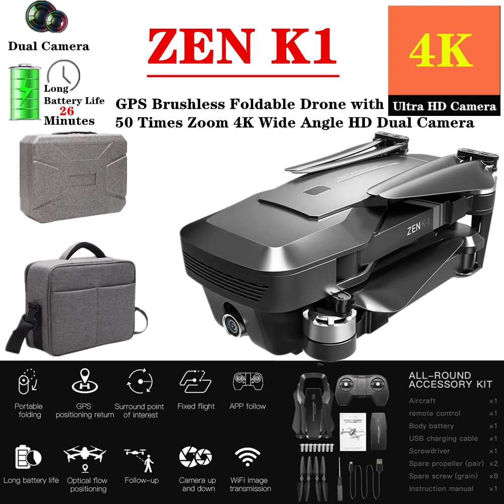 RC Drone GPS Professional Drones with 4K 5G Wifi HD Dual Camera Quadcopter Flight 28mins Dron Visuo ZEN K1 VS fimi x8 se
RC Drone GPS Professional Drones with 4K 5G Wifi HD Dual Camera Quadcopter Flight 28mins Dron Visuo ZEN K1 VS fimi x8 se