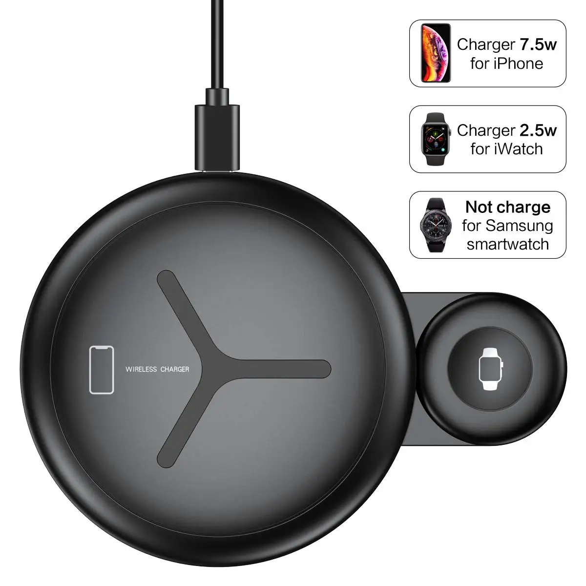 2 in 1 Wireless Charger 10W Wireless Charging Pad Qi Fast Wireless Charging Station Compatible
2 in 1 Wireless Charger 10W Wireless Charging Pad Qi Fast Wireless Charging Station Compatible