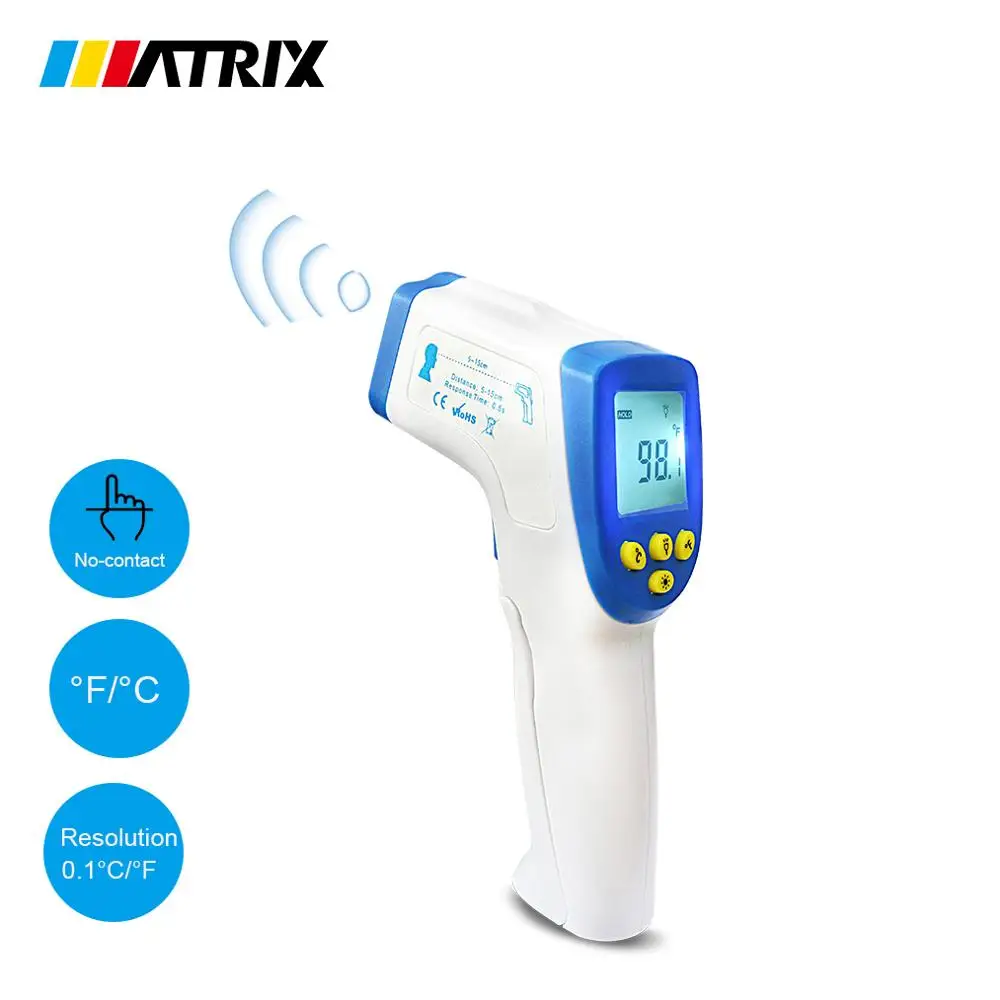 MATRIX Infrared Thermometer Non-Contact Digital Forehead Thermometer for Baby Kids and Adult MTM-500
MATRIX Infrared Thermometer Non-Contact Digital Forehead Thermometer for Baby Kids and Adult MTM-500