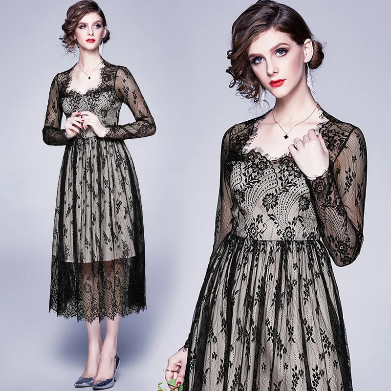 Large Austrian WOMEN'S Dress 2020 Spring-Style Slim Fit Long Sleeve Lace Dress Mid-length A- line Skirt
Large Austrian WOMEN'S Dress 2020 Spring-Style Slim Fit Long Sleeve Lace Dress Mid-length A- line Skirt