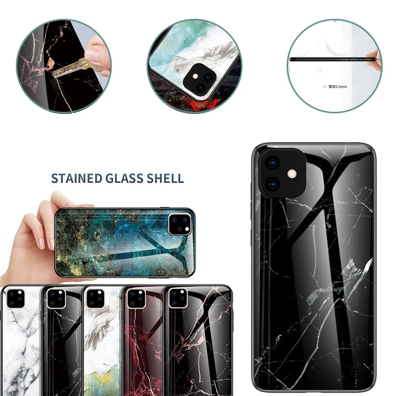 Marble Pattern Soft TPU Edge Anti-fall Glass Back Cover Phone Case For iPhone 11 Pro Max 11 Pro XS MAX XS XR X 8 7 6S 6 Plus
Marble Pattern Soft TPU Edge Anti-fall Glass Back Cover Phone Case For iPhone 11 Pro Max 11 Pro XS MAX XS XR X 8 7 6S 6 Plus
