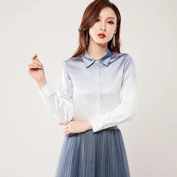 2019 New women blouse Chiffon Shirt turn-down Collar Gradient casual fashion blouse long sleeve temperament slim women shirts
2019 New women blouse Chiffon Shirt turn-down Collar Gradient casual fashion blouse long sleeve temperament slim women shirts