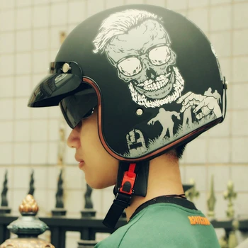 

Classic Half Face Dual Visors 3/4 Helmets Soman SM521 casco capacete moto Dot Approved Chopper Motorcycle Helmet