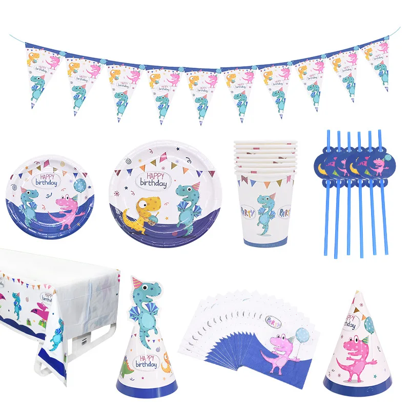 Dinosaur Party Tableware Set Paper Plate Cup Napkins Tablecloth Banner Kids Happy Birthday Decoration Event Party Supplies 
Dinosaur Party Tableware Set Paper Plate Cup Napkins Tablecloth Banner Kids Happy Birthday Decoration Event Party Supplies