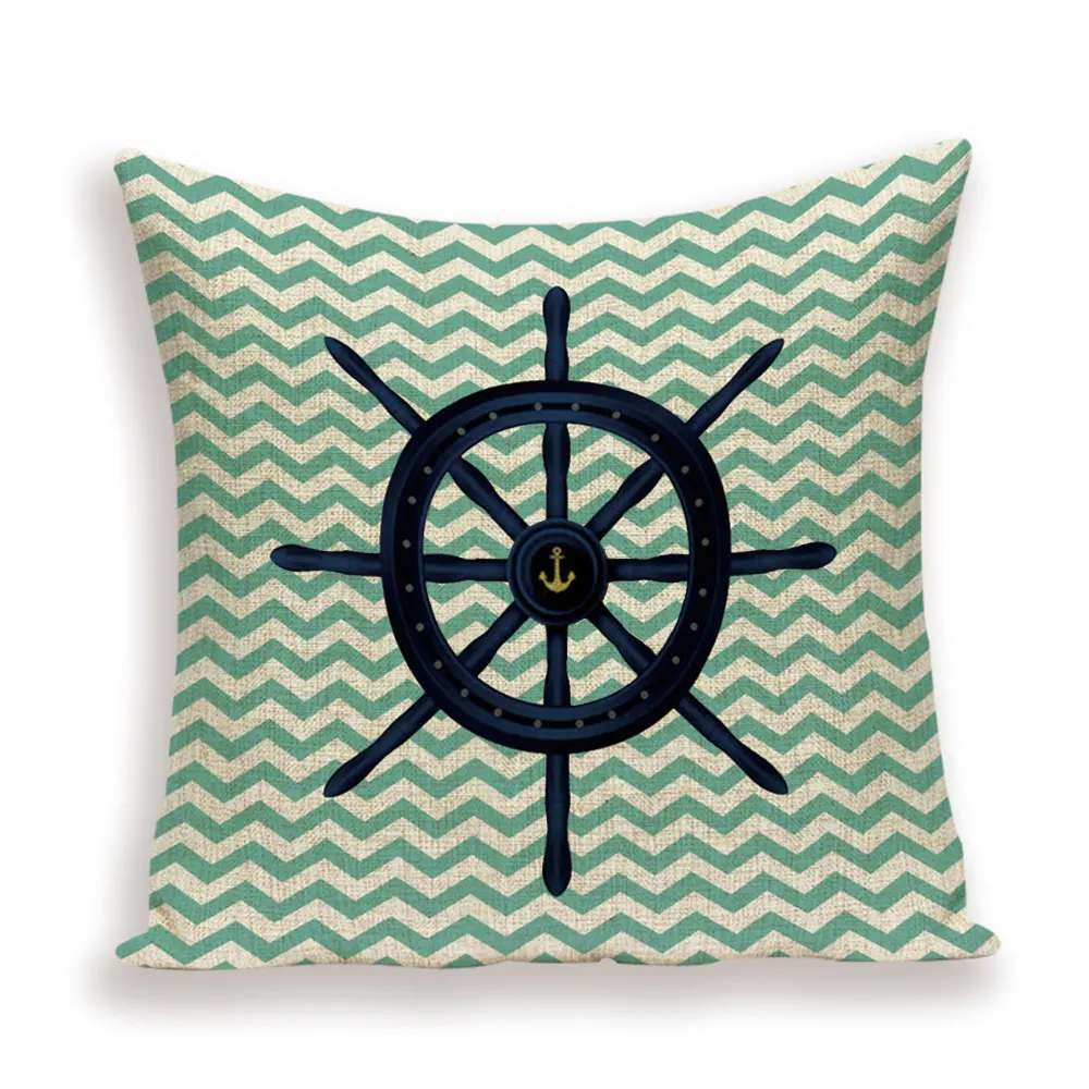 Nautical Pillow Cover Decorative Cushion Covers Navy Anchor Decor